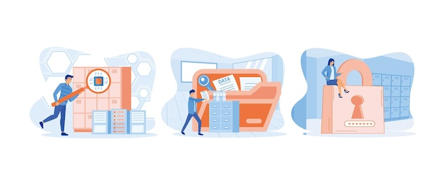 Man analyzing big data platform Data management Data protection