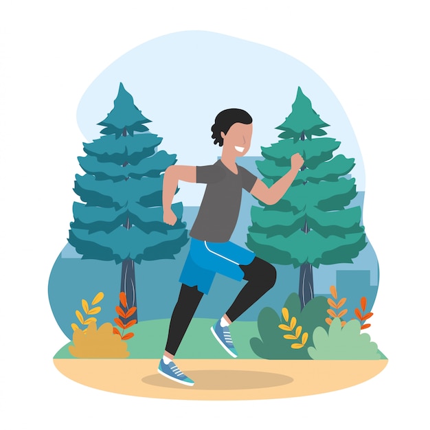 Man athlete exercise and running activity