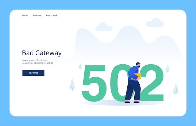 Man Carrying Files Walks Away Leaving Number 502 Bad Gateway Empty State