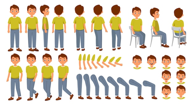 Man character constructor for animation