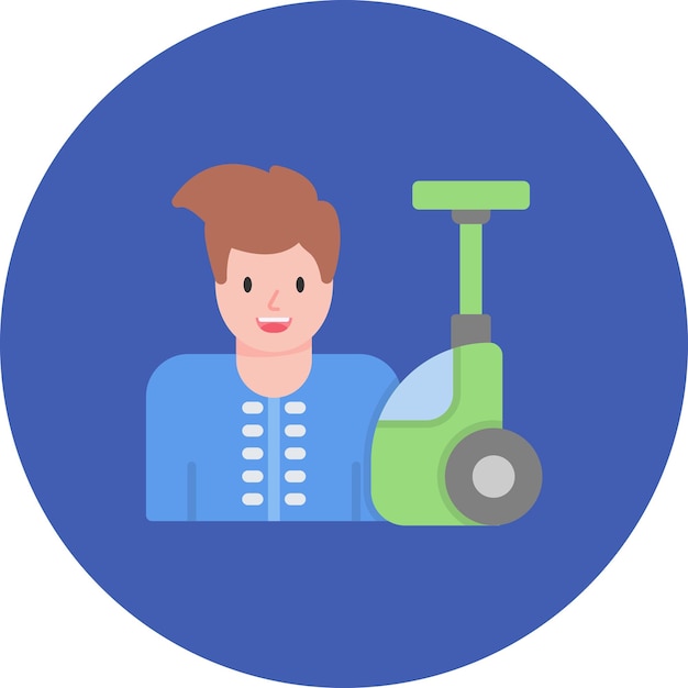 Man Doing Vacuum Flat Illustration
