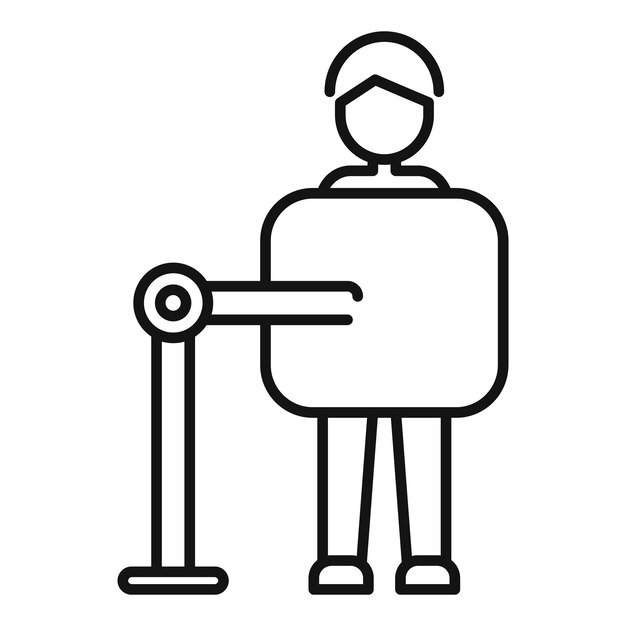 Man examination person icon outline vector Operating client
