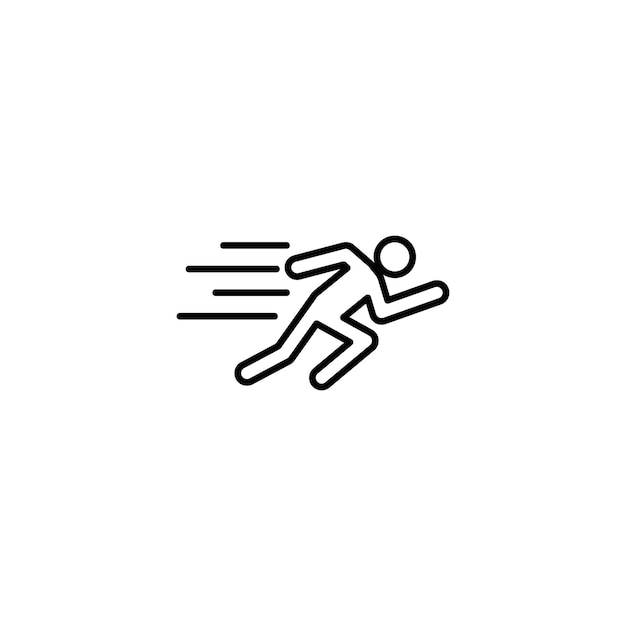 Man Fast Run Icon Set Runner and Speed Motion Vector symbol in a black filled and outlined style Dynamic Movement Sign