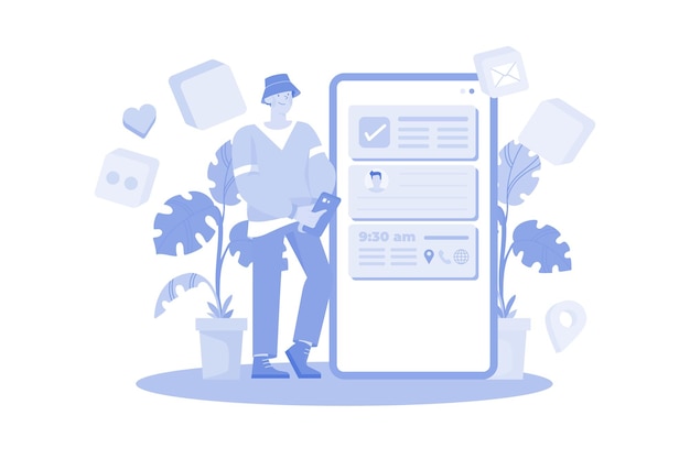 man introduces his profile on the platform content management system