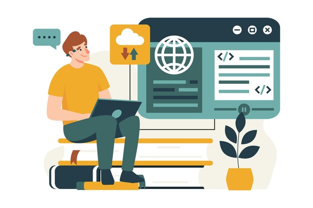 Man learns the world of websites