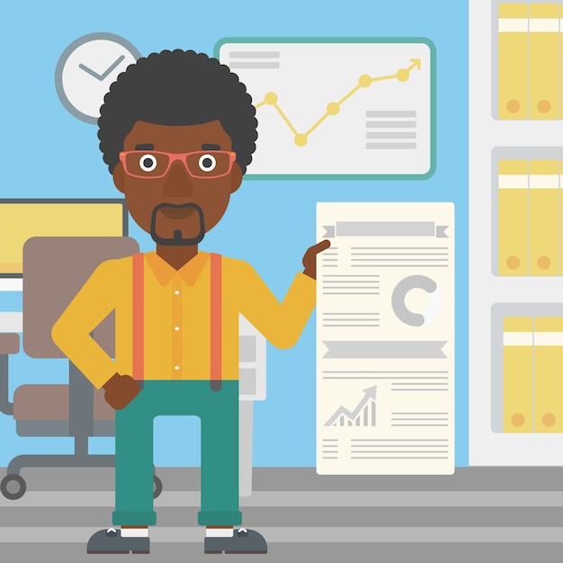 Man making business presentation.