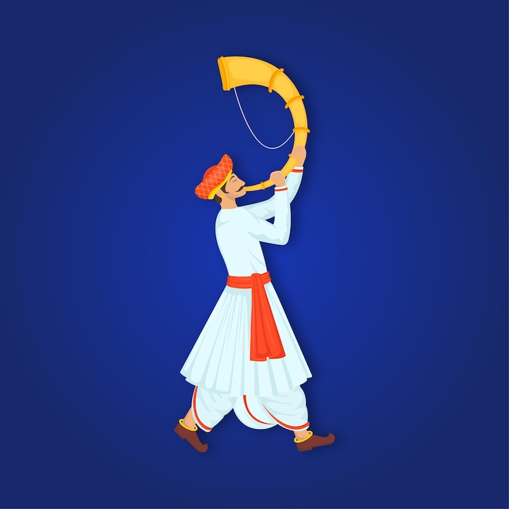Vektör man playing shehnai illustration