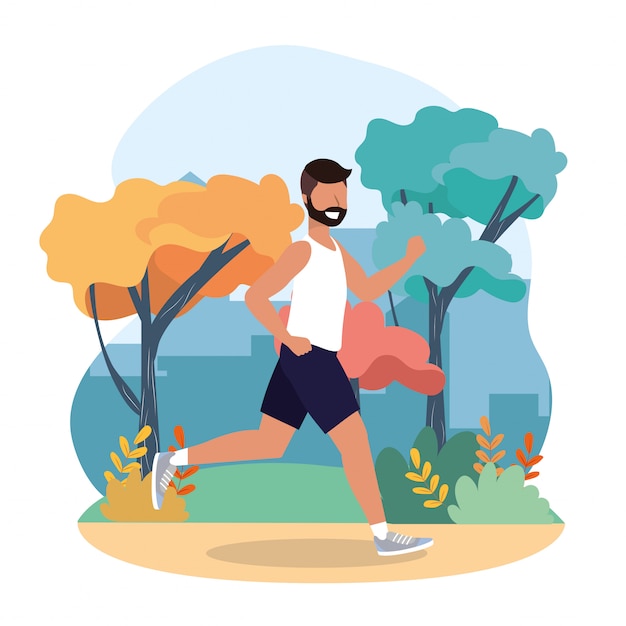 Man practice exercise and running activity