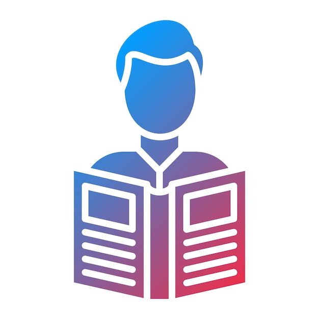 man reading book icon vector image can be used for library