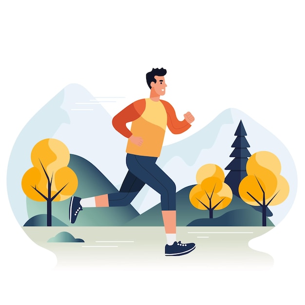 man running in the nature male athlete outdoor man running in park