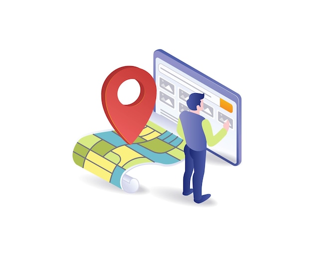 man selects app map location image