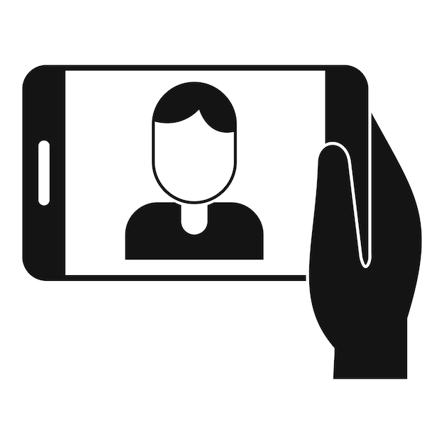 Man take a selfie phone icon Simple illustration of man take a selfie phone vector icon for web design isolated on white background