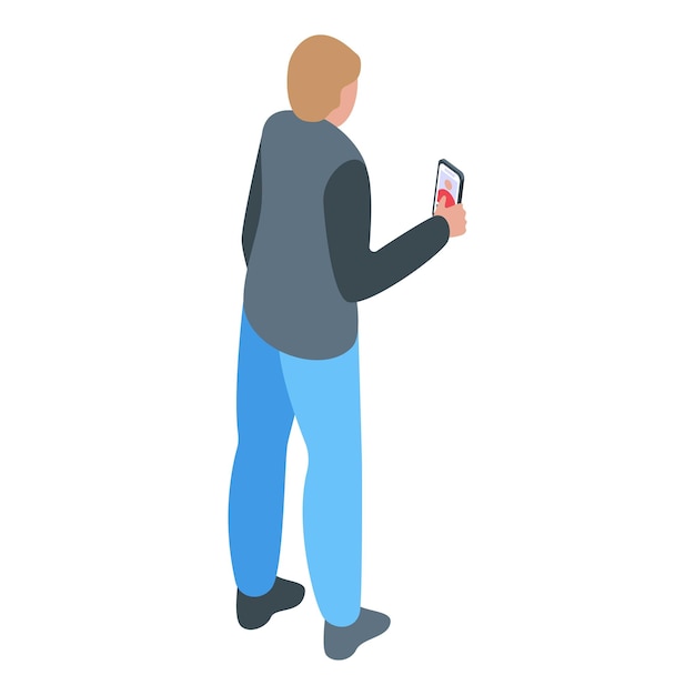 Man using smartphone while walking