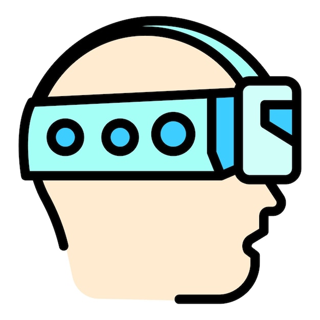 man virtual glasses icon outline man virtual glasses vector icon for web design isolated on white background color flat