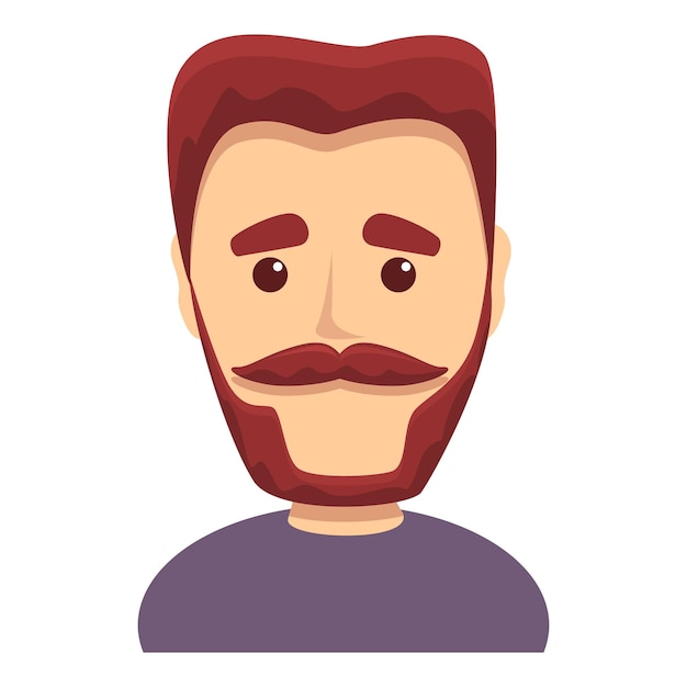 Man with beautiful beard icon Cartoon of Man with beautiful beard vector icon for web design isolated on white background