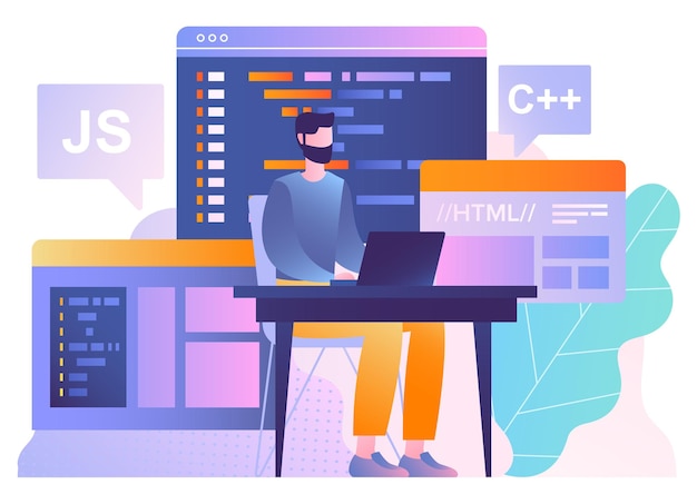 Man with code