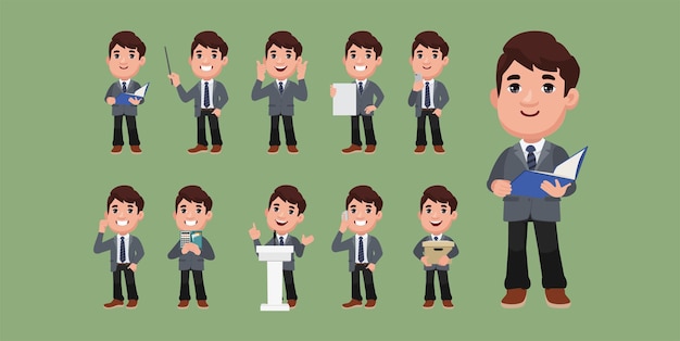 Man with different poses vector