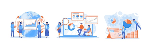 Managers and finance teams analyze data and create sales and operational management reports