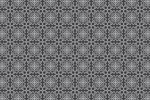 Mandala ile etnik çiçekli kusursuz desen