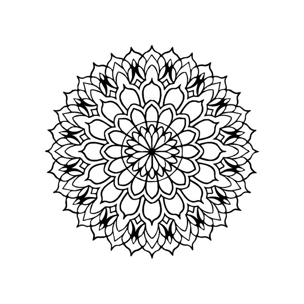 Mandala in circle simple floral art beautiful modern customized unique line art elegant design