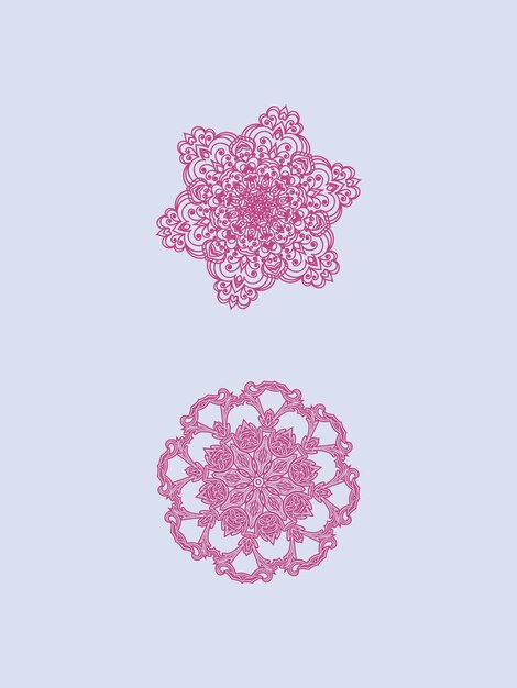 Mandala039s flower pattern design vector template isolated on background
