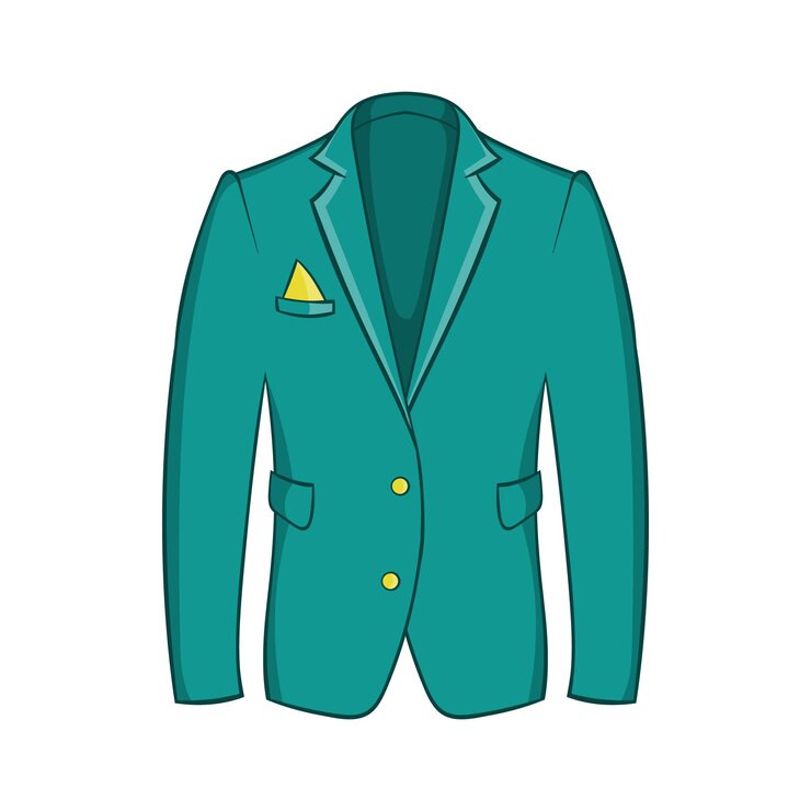 Vektör mans green jacket icon in cartoon style isolated on white background clothing symbol
