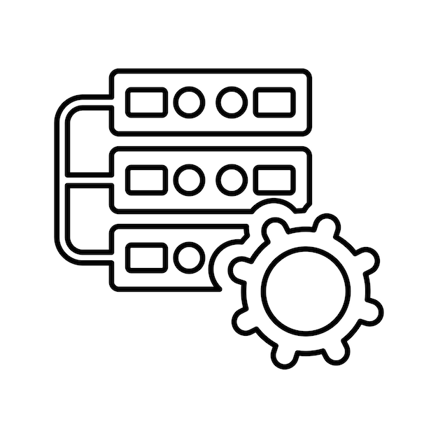 mantenance data management data processing outline icon