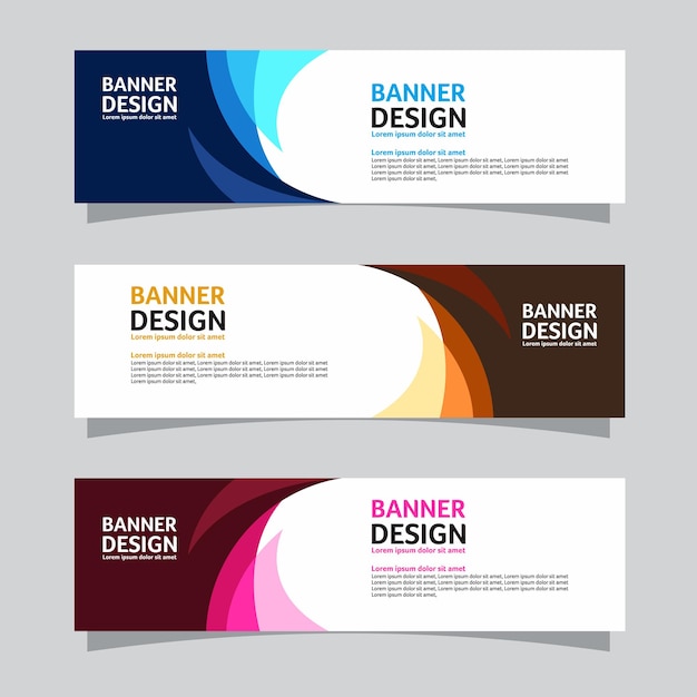 Manzara banner arka plan design konsepti vektör seti