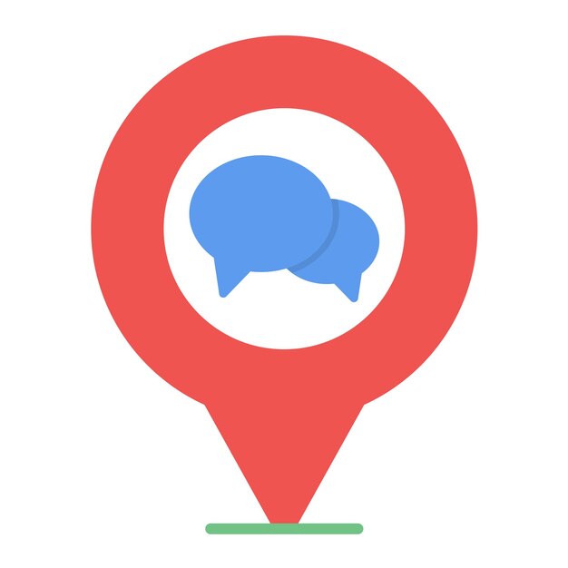 Map Chat Flat Illustration