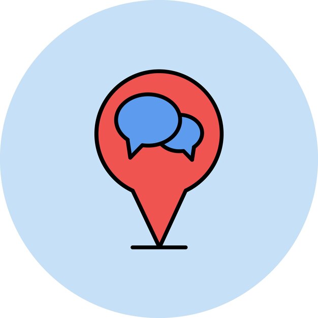Map Chat Flat Illustration