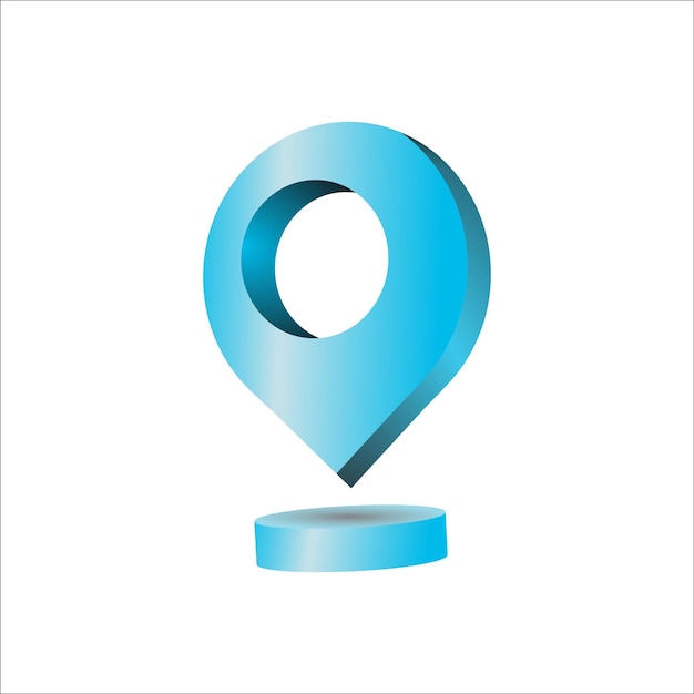 map icon in 3d shape on a white background