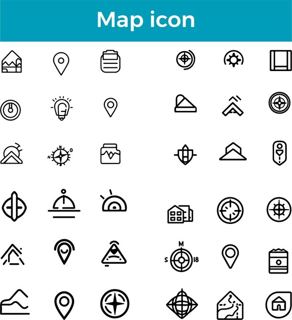 Map Icon Location Map Icon Navigation Map Icon World Map Icon Route Icon Vector