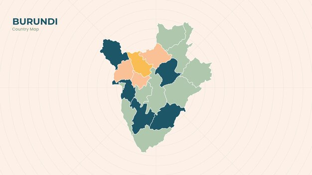 Map of Burundi isolated modern colorful State