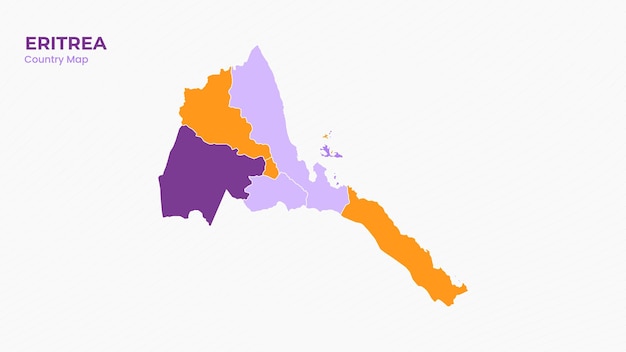 Map of Eritrea isolated modern colorful State