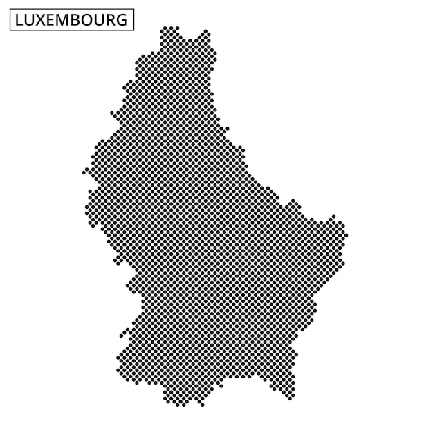 map of luxembourg represented in a dotted style with a clear outline and no colors