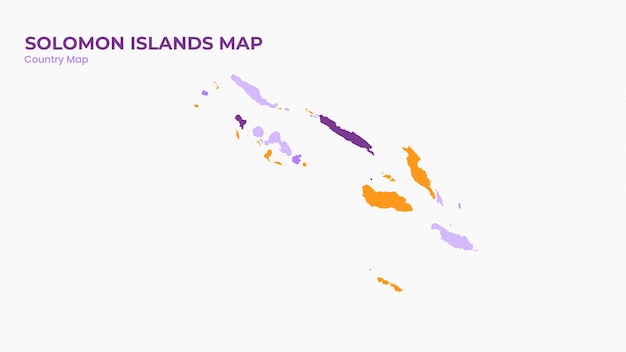 map of solomon islands isolated modern colorful state