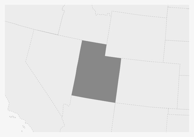Map of USA with highlighted Utah state map