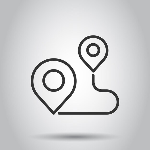 map pin icon in flat style gps navigation vector illustration on white isolated background locate position business concept