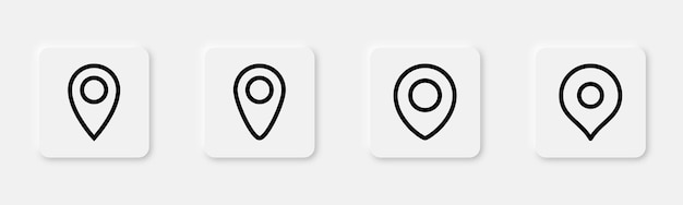 Map pointer icon in line Location pin icon Map pointer sign Outline position marker Navigation pointer in line Stock vector illustration