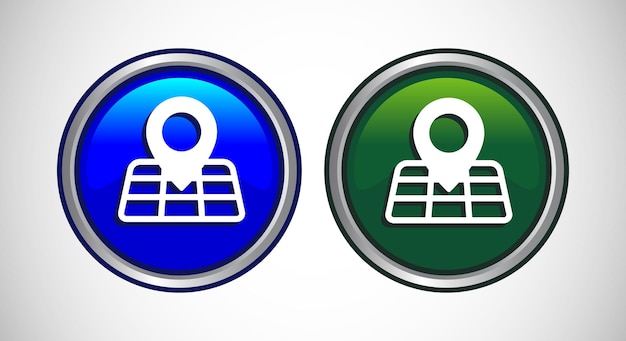 Map Pointer Location Icon Button Set Design Illustration