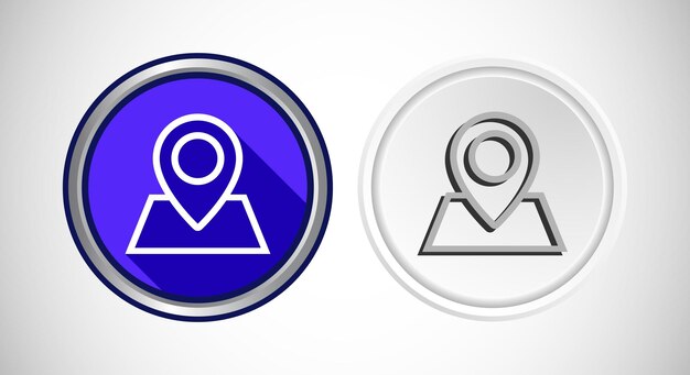 Map Pointer Location Icon Button Set Design Illustration