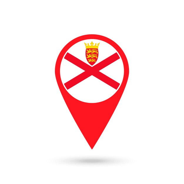 Map pointer with country Jersey Jersey flag Vector illustration