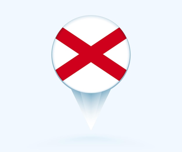 Map pointer with flag of Alabama
