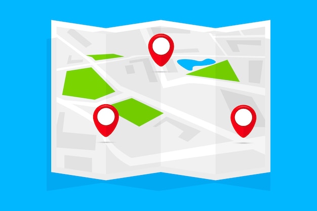 map with location icons map pin point icon gps location icon map with pins vector illustration