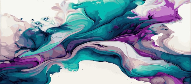 Marble panoramic texture design colorful multicolored marble surface curved lines bright abstract background design Vector