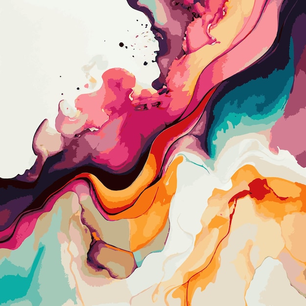 Marble texture design colorful multicolored marble surface curved lines bright abstract design background Vector