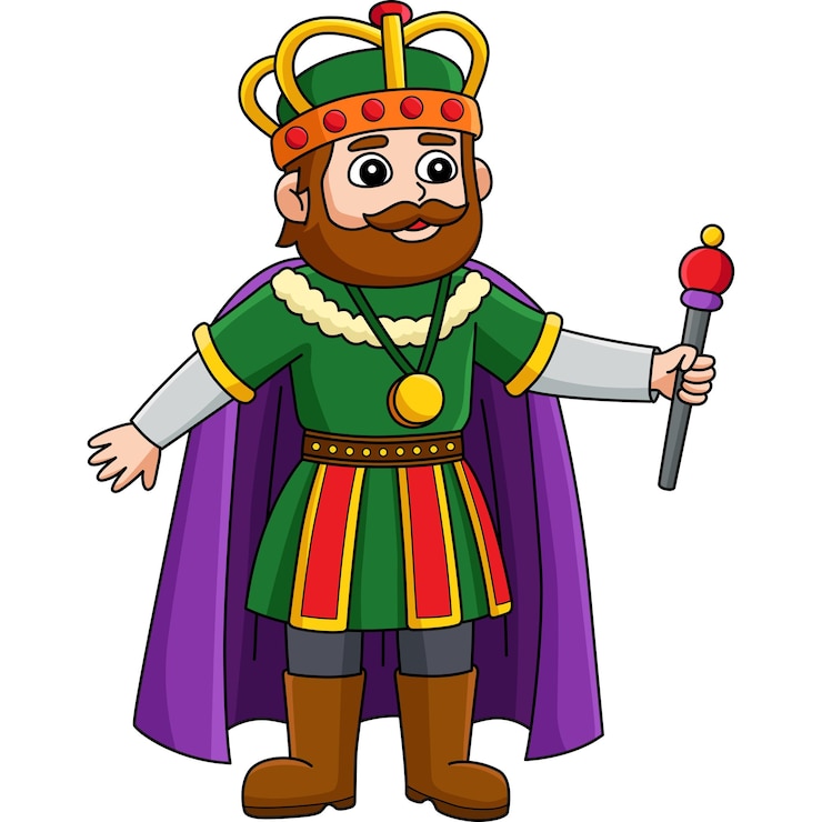 Vektör mardi gras crown king cartoon colored clipart