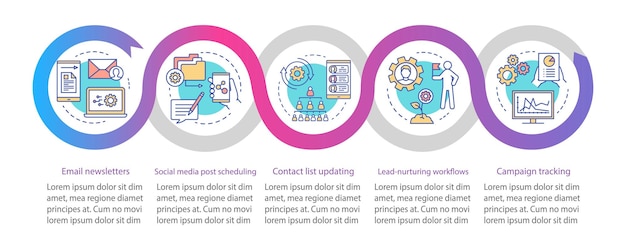 Marketing automation vector infographic template