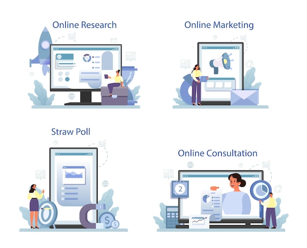 Marketing research online service or platform set