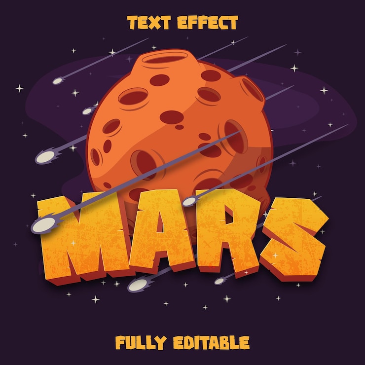 Vektör mars text effect
